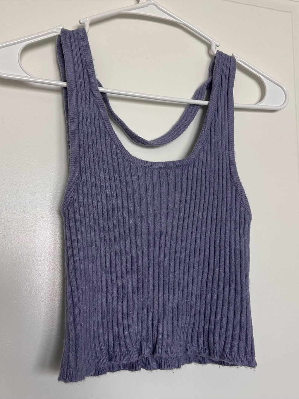 Purple (M) Double Zero Ribbed Cropped Tank Top